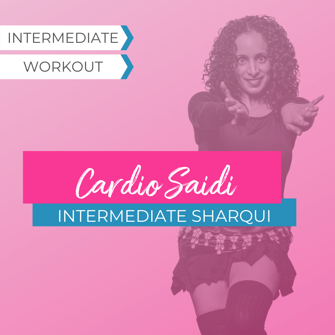 Text reads: Cardio Saidi. Intermediate SharQui. Intermediate workout.